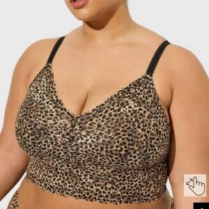 🆕️ LEOPARD UNLINED LACE CROP BRALETTE
